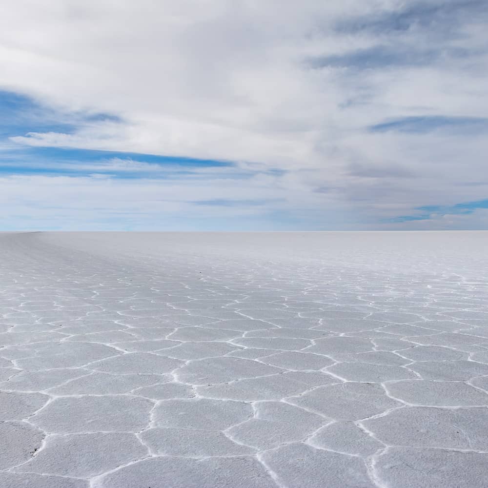 Dry Salar de Uyuni salt flat - Potosi Department, Bolivia